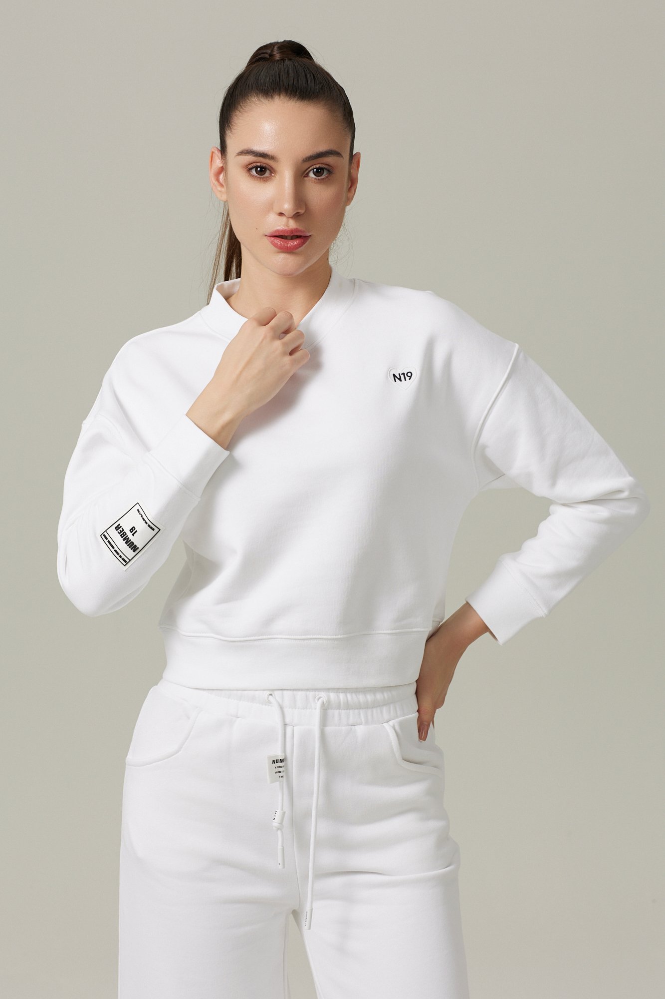 Ensemble Sweat col rond uni et Pantalon boutton – Image 5