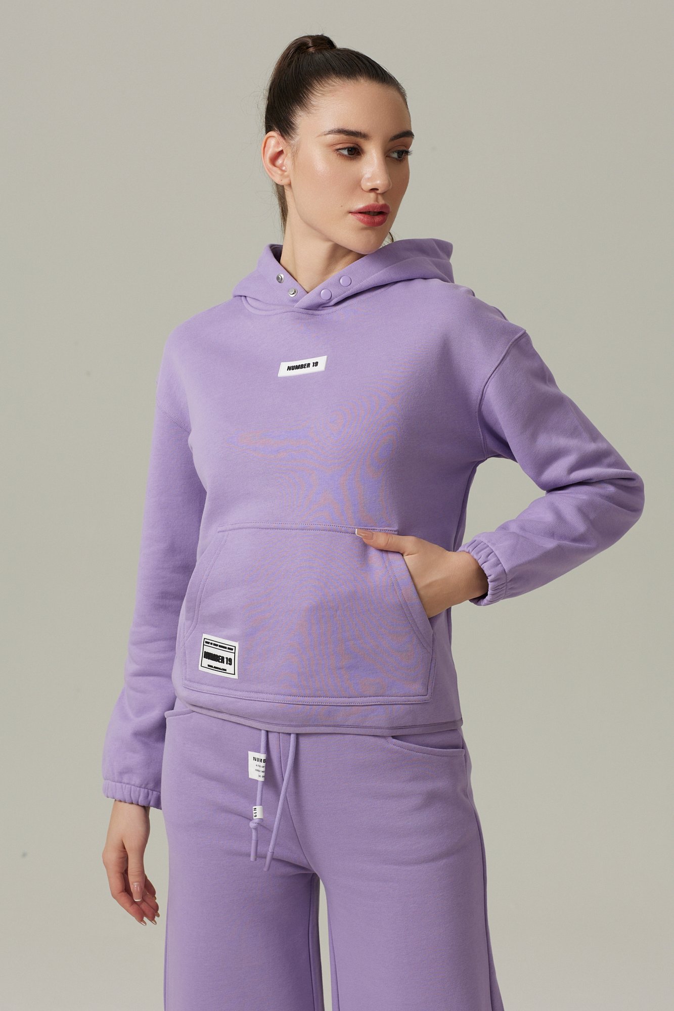 Ensemble Sweat à capuche basique et Pantalon button – Image 8